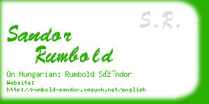 sandor rumbold business card